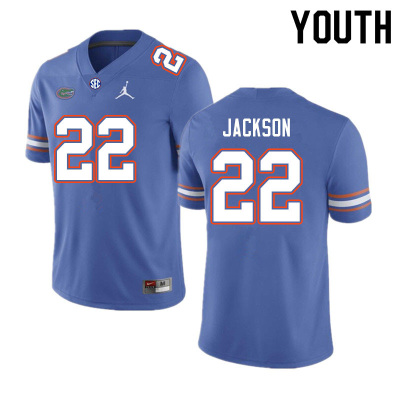 Youth #22 Kahleil Jackson Florida Gators College Football Jerseys Sale-Royal - Click Image to Close